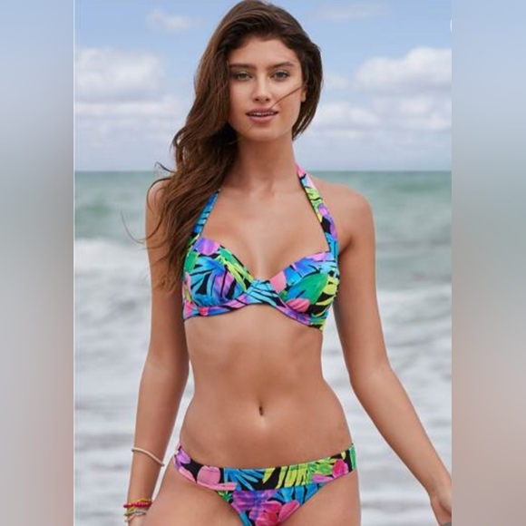 VENUS Jillian Underwire Tropical Print Bikini Top, size 34C/ 32D/ 36B - Picture 5 of 12